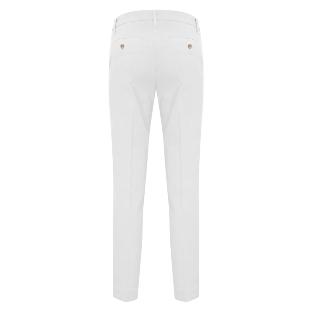 Re-Hash Witte Chino Broek Slim Fit Cropped White Heren