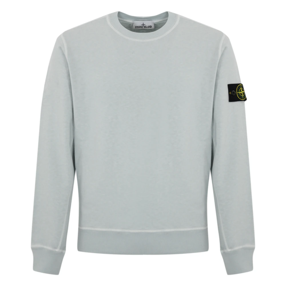 Stone Island Blauwe Katoenen Trui Vlammen Effect Blue Heren