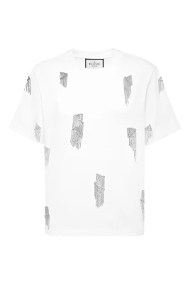 Jersey T-Shirt Round Neck SS Fringe