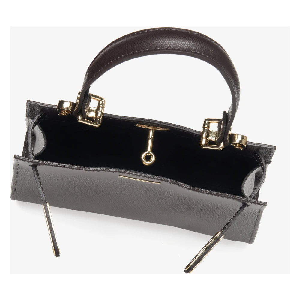 Estro Donkerbruine Satchel Handtas voor Vrouwen gemaakt van Premium Italiaans Echt Leer Brown Dames