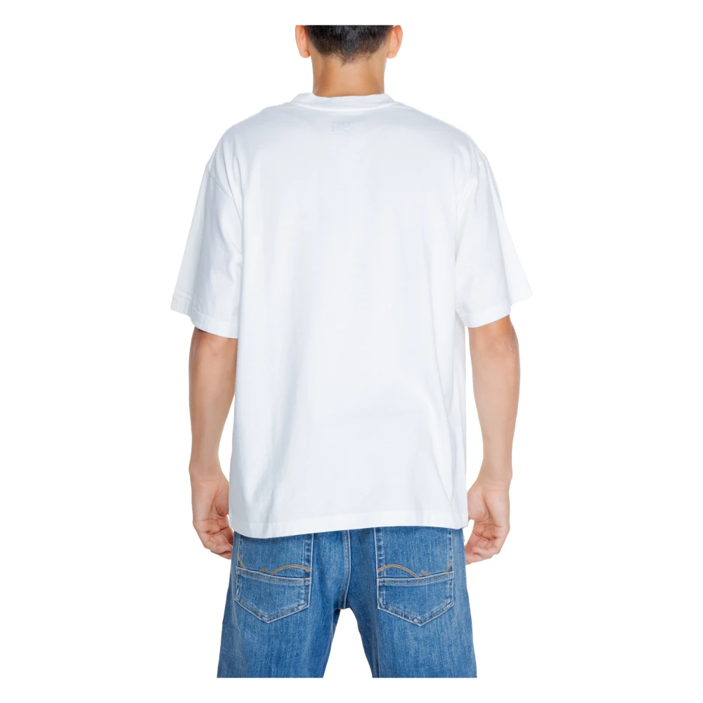 Replay Wit Katoenen T-Shirt White Heren