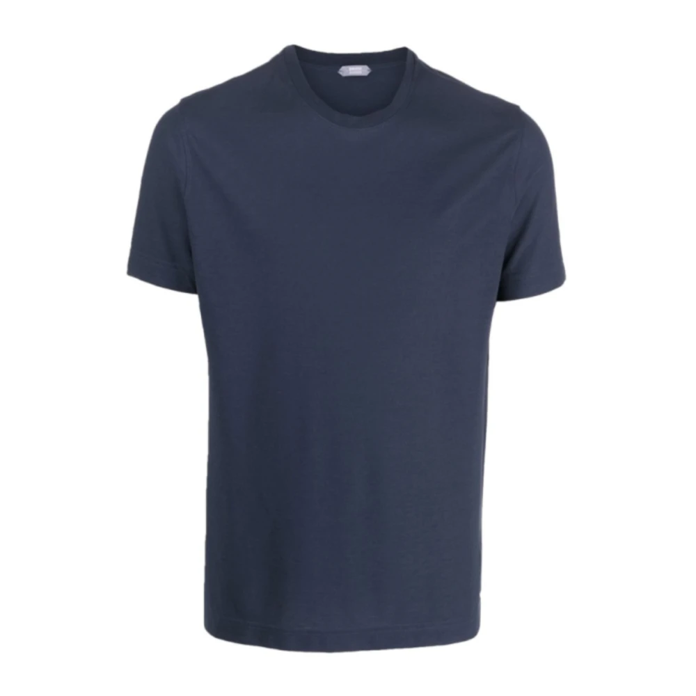 Zanone Blauwe T-shirt en Polo Collectie Blue Heren