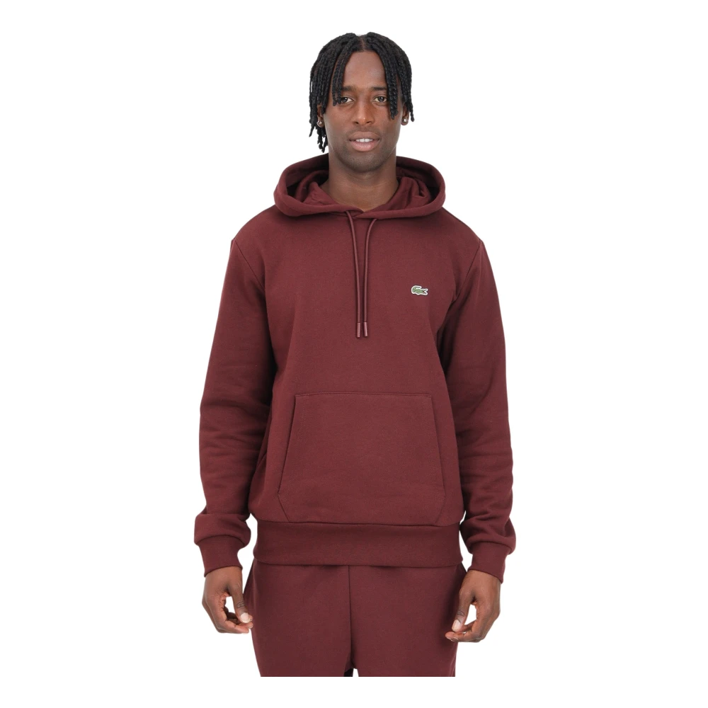 Lacoste Bordeaux Hoodie Casual Herfst Winter Red Heren