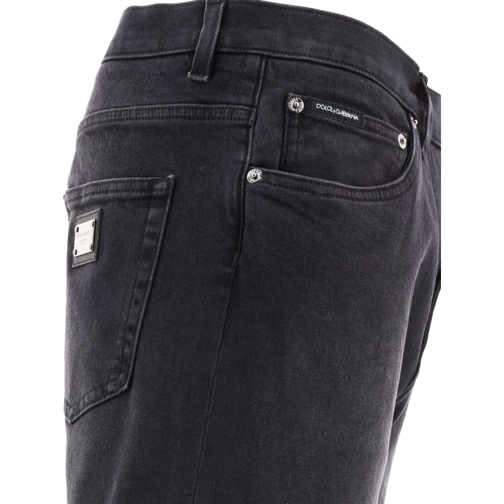 Dolce & Gabbana Losse Jeans 100% Katoen Black Heren