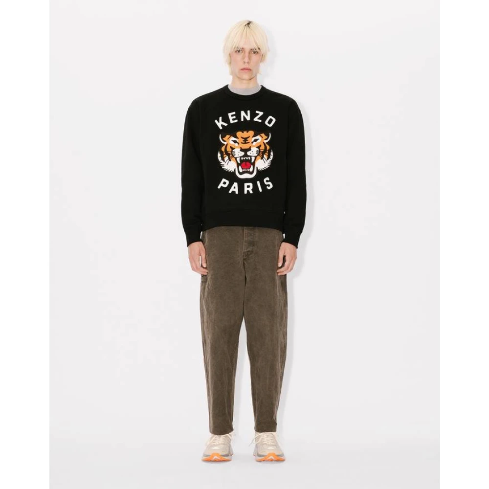 Kenzo Lucky Tiger Geborduurde Trui Black Heren
