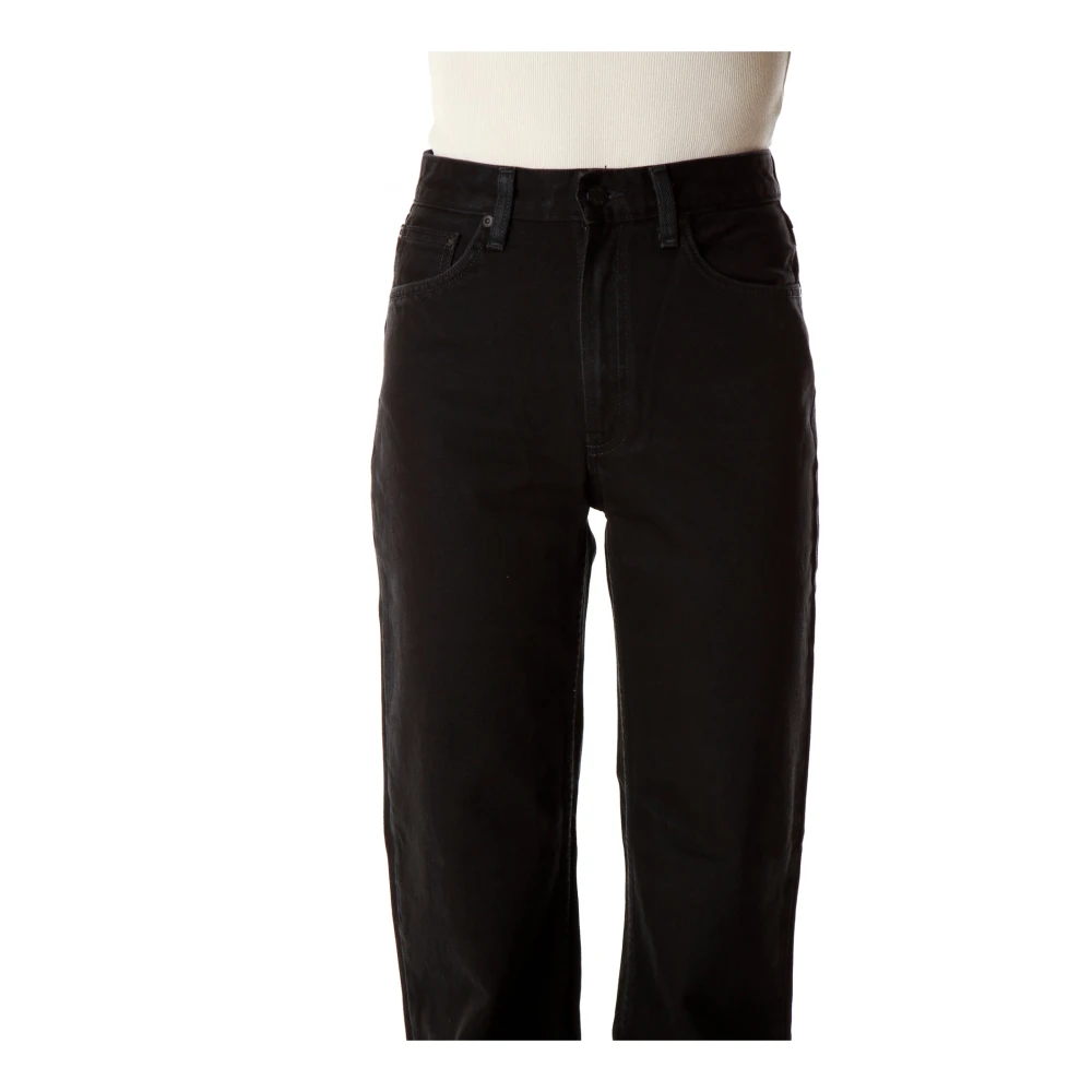 Nudie Jeans Wide Leg High Waist Jeans Black Dames