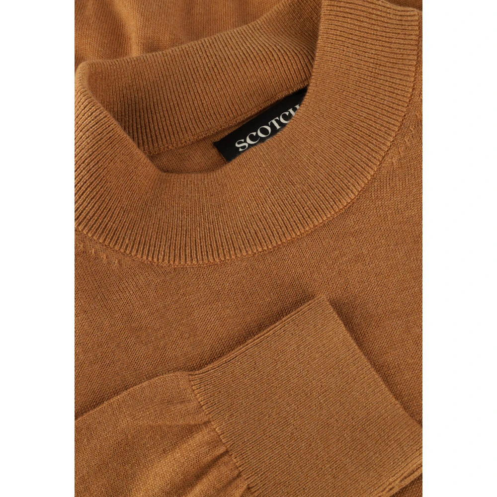 Scotch & Soda Moderne Mock Neck Pullover Sweater Brown Heren
