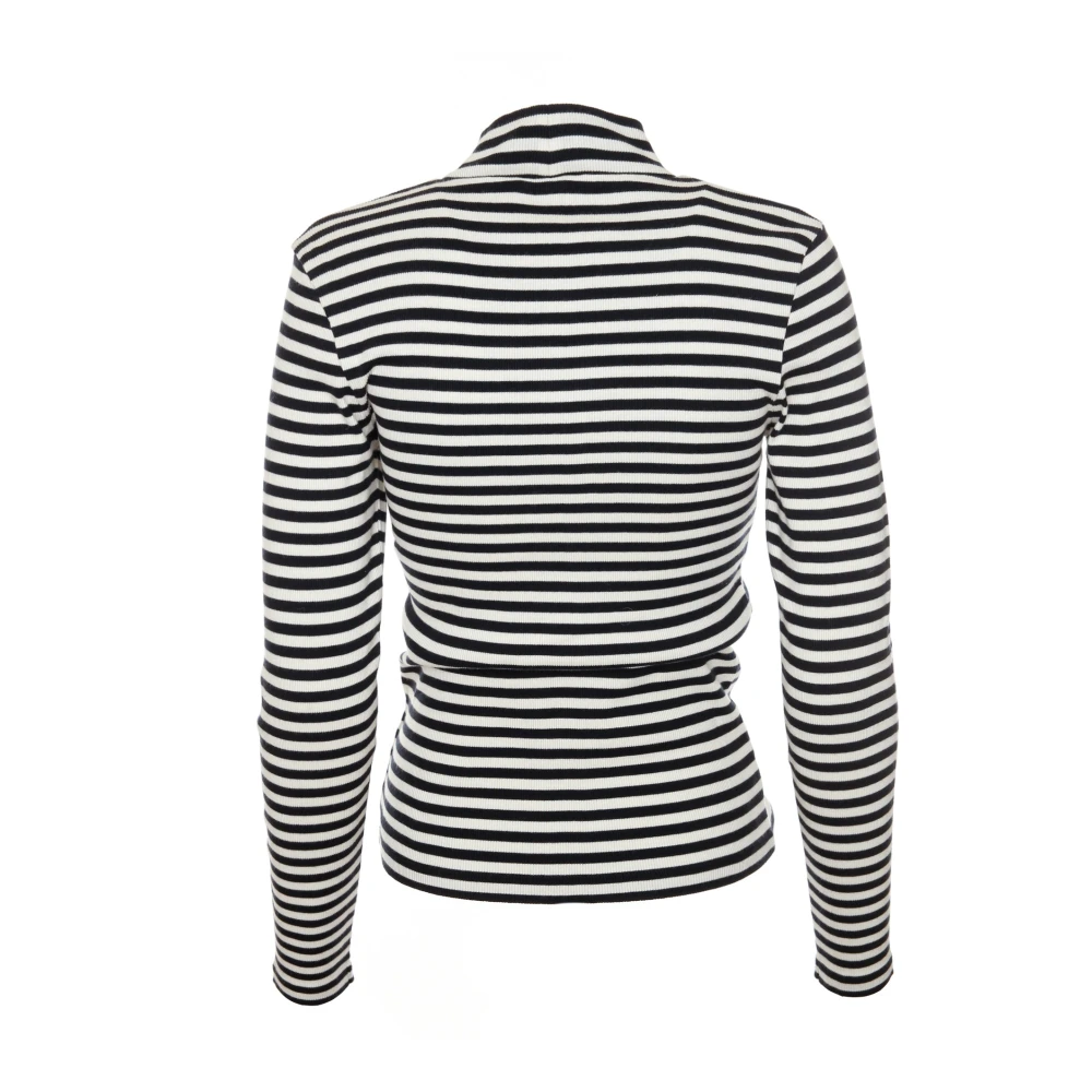 drykorn Geribbelde Opstaande Kraag Shirt met Lange Mouwen Black Dames