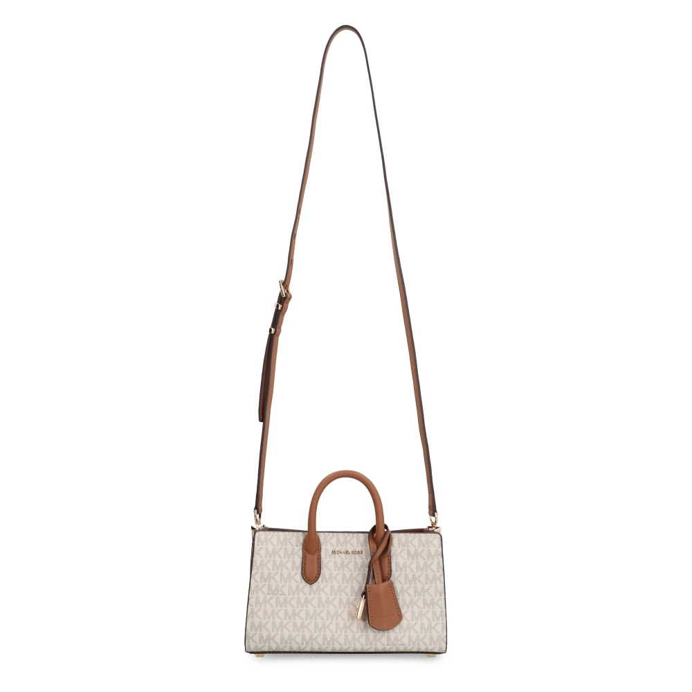 Michael Kors Kleine Gecoate Stoffen Schoudertas Beige Dames