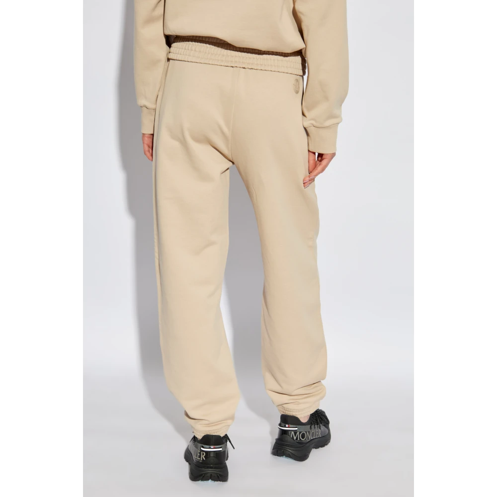 Moncler Broek met logo Beige Dames
