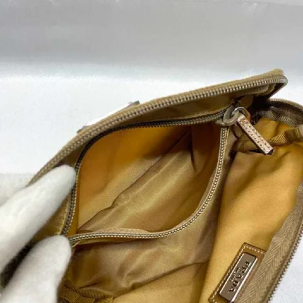 Prada Vintage Pre-owned Nylon prada-bags Beige Dames