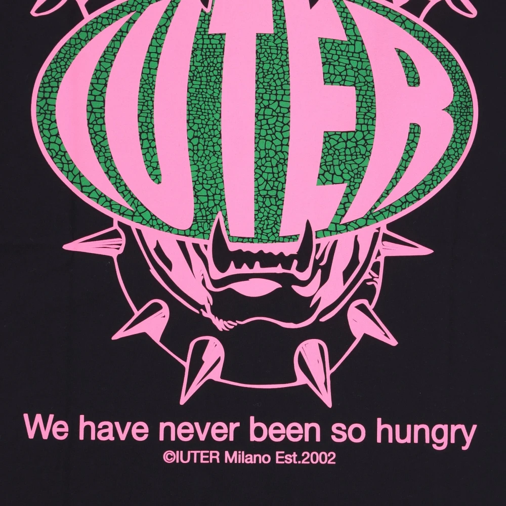 Iuter Zwarte Heren Tee Korte Mouw Crew Black Heren