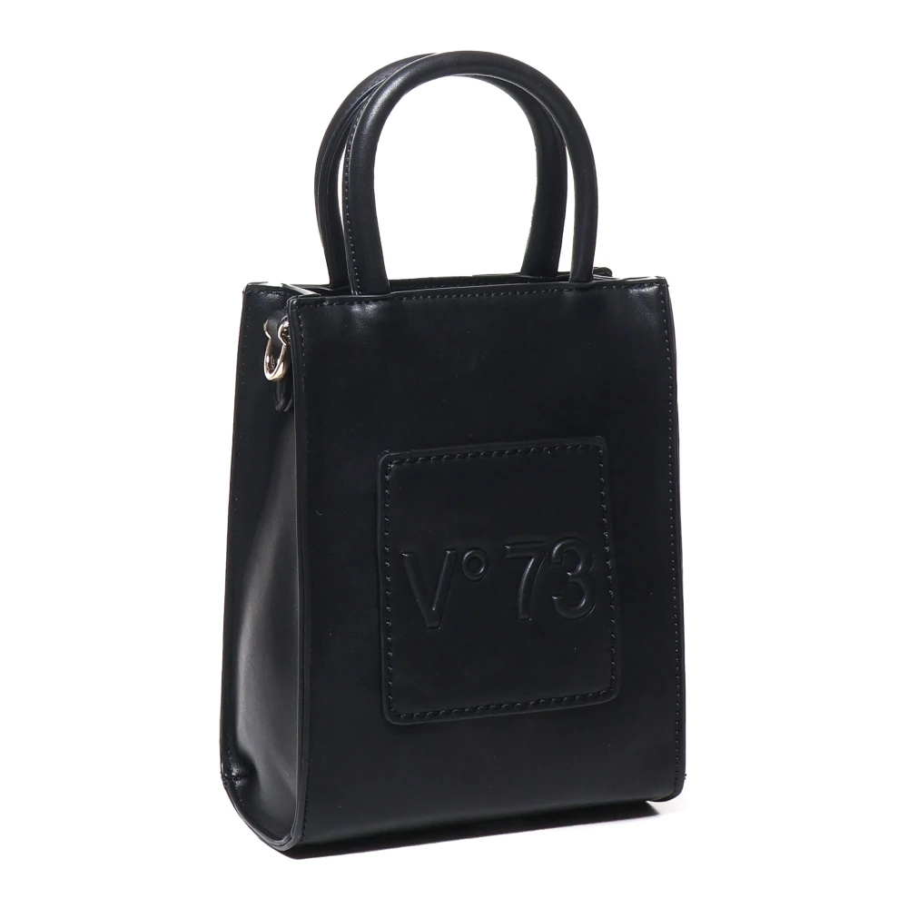V73 Zwarte Eco-Leren Telefoontas met Verstelbare Band Black Dames