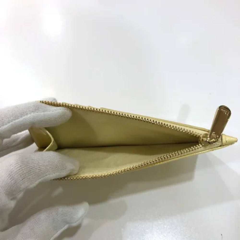 Dior Vintage Pre-owned Leather wallets Beige Dames
