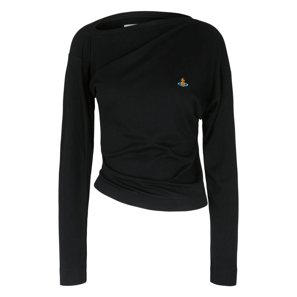 Vivienne Westwood Women's Black Draped Ribbed-Knit Top UK Size 10 - Mytheresa - Image 4