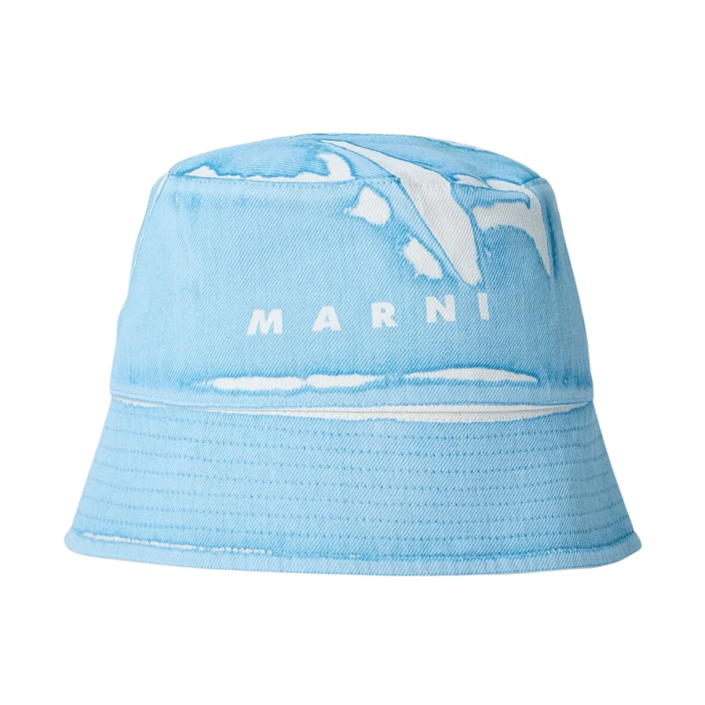 Marni Unisex Blue Logo Motif Bucket Hat