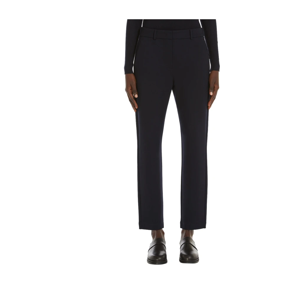 Max Mara Blauwe Chino Broek Rechte Pijp Blue Dames
