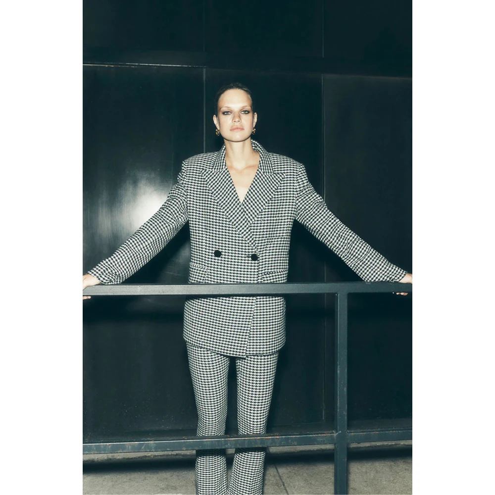 Veronica Beard Hutchinson Houndstooth Dickey Jas Black Dames