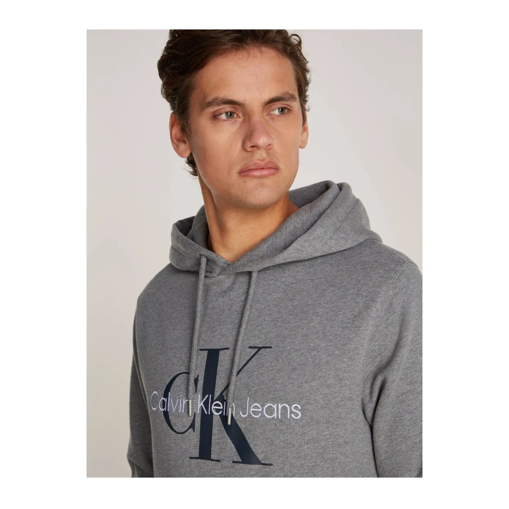 Calvin Klein Katoenen hoodie met logo Gray Heren