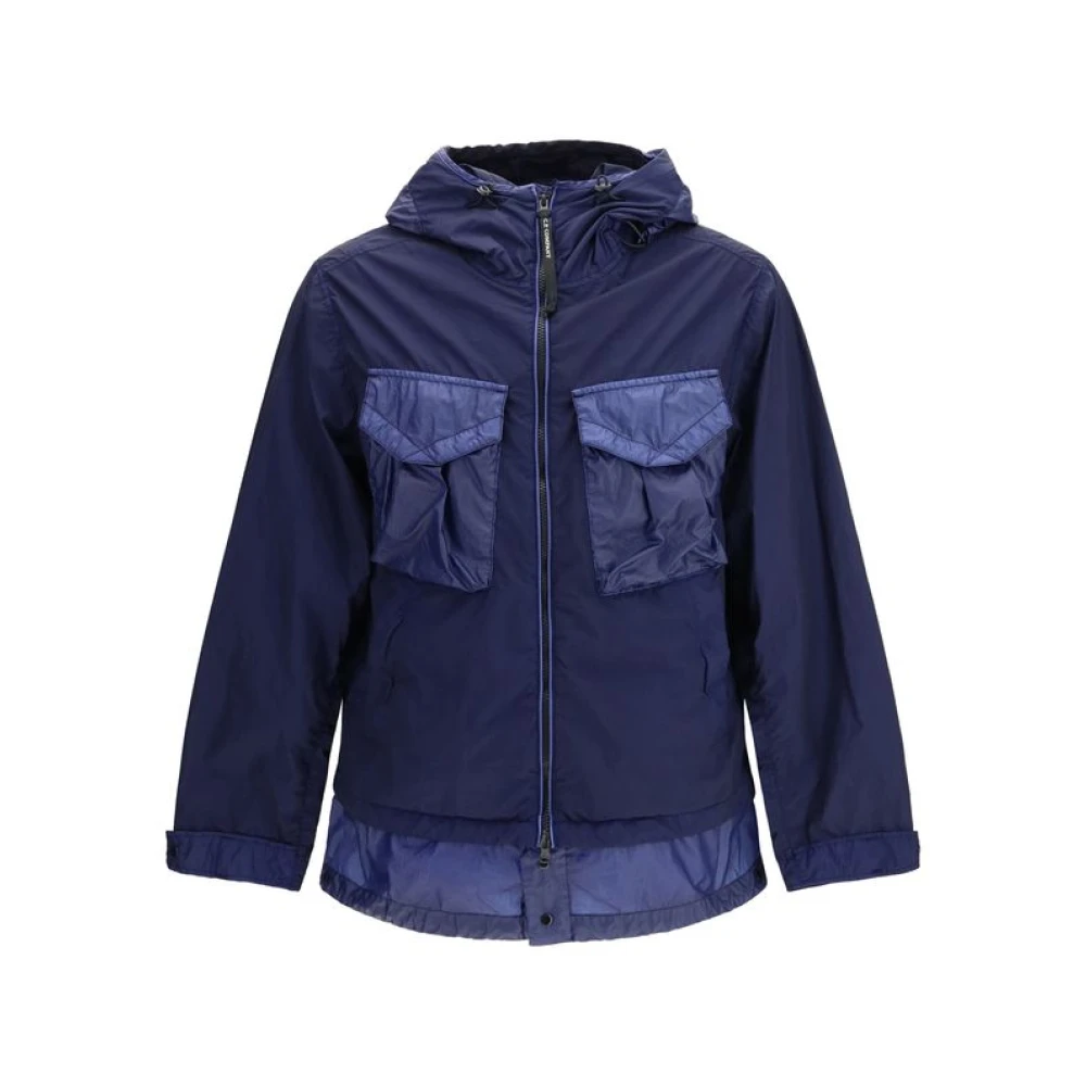 C.p. Company , Light Jackets, Male, Blue, S, Bi-Tm Mixed Goggle Jacket