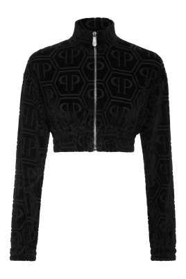 Cropped Tracksuit Jacket Jacquard Monogram