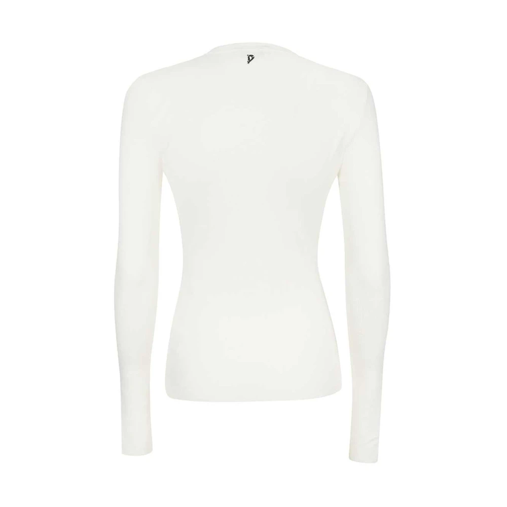 Dondup Gebreide viscose-blend top met uitsnijdingen White Dames