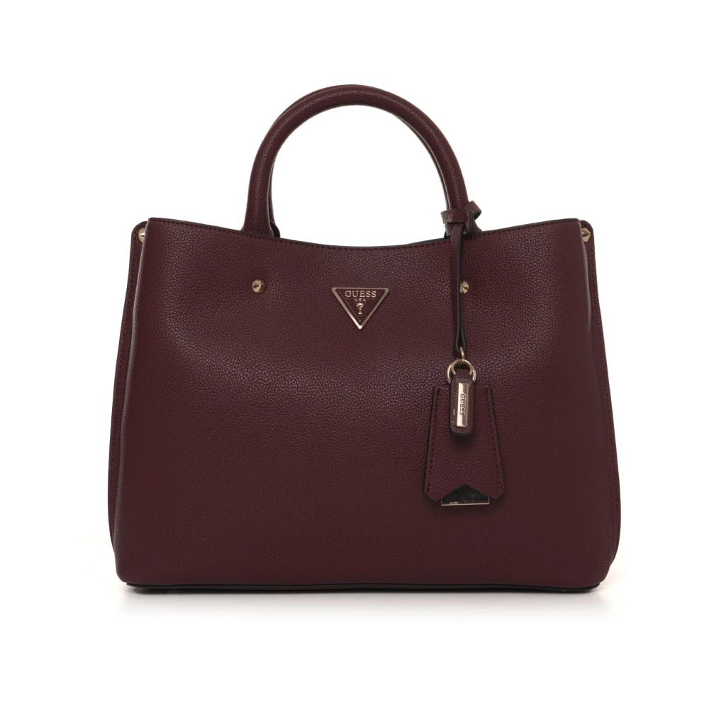 Guess Stijlvolle Meridian Handtas met Drie Compartimenten Red Dames