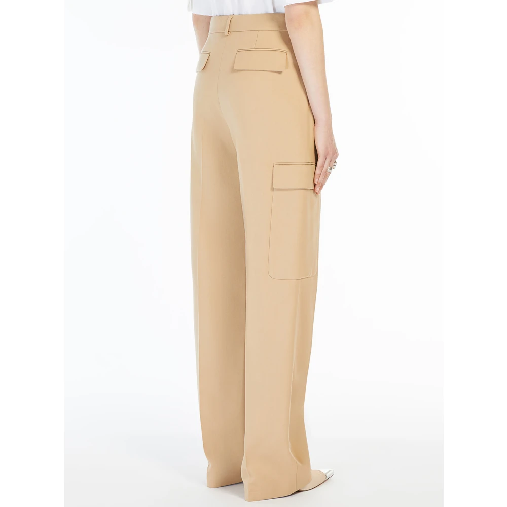 SPORTMAX Cargo Broek Beige Katoen Viscose Beige Dames