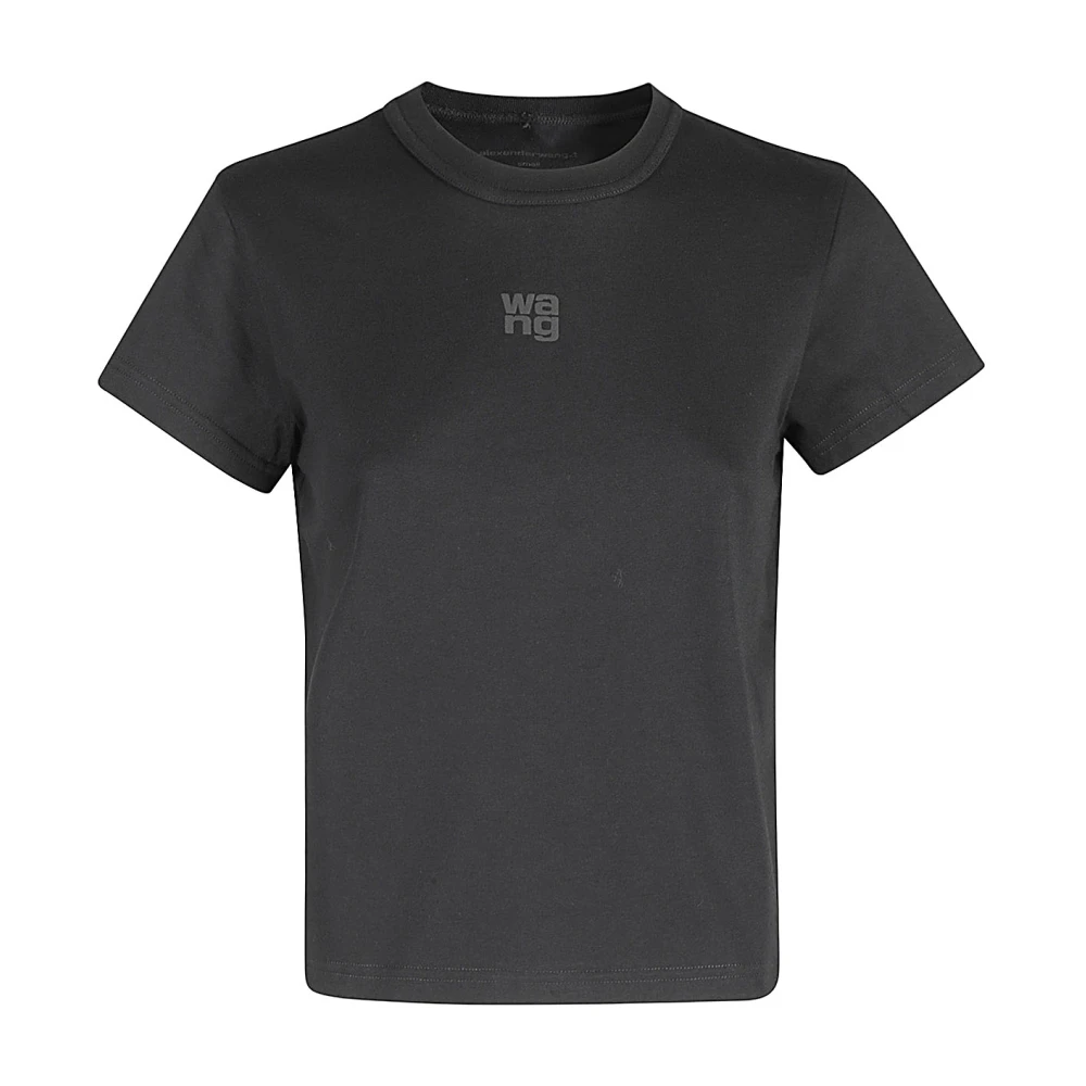 T by Alexander Wang Essentiell Krympt T-shirt Black, Dam