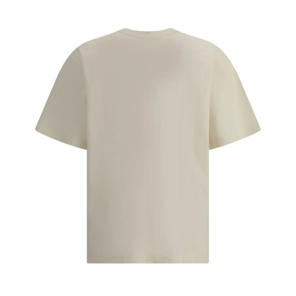 Dolce & Gabbana Iconic Logo Plaque T-shirt met Crew Neck Beige Heren