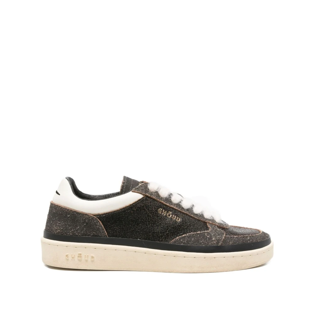 Ghoud Zwarte Lage Geborstelde Sneakers
