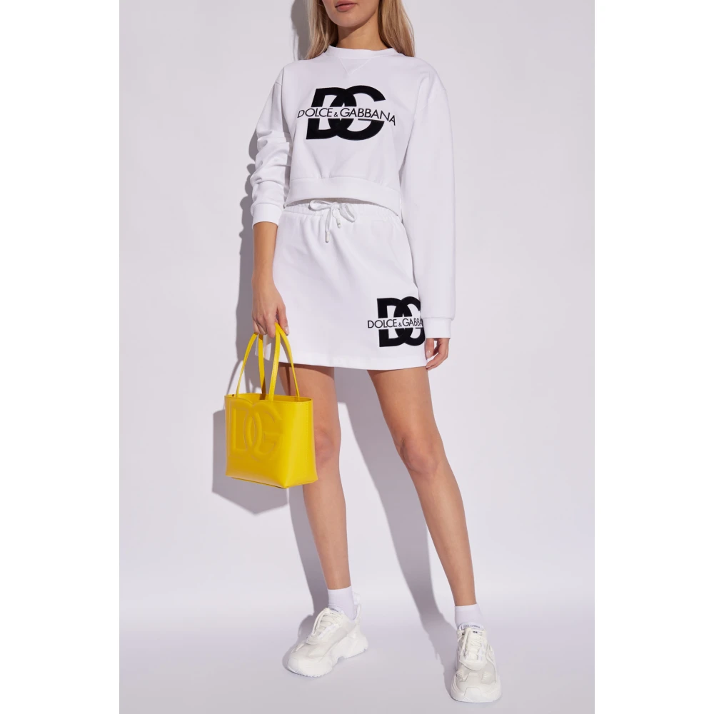 Dolce & Gabbana Geknipte sweatshirt met logo White Dames
