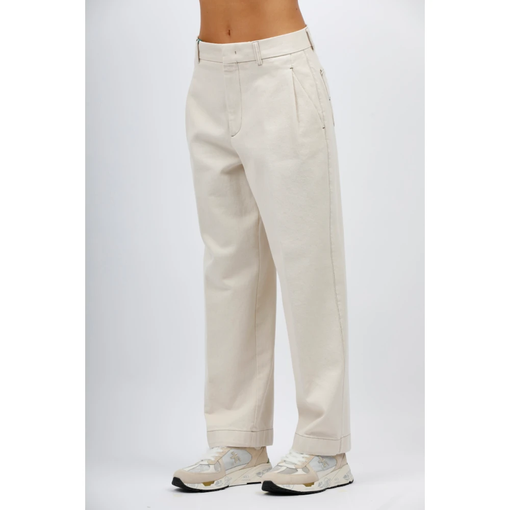 Berwich Wortel Fit Katoen Stier Broek White Dames