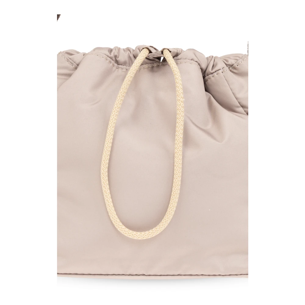 Ganni Handtas met logo Beige Dames