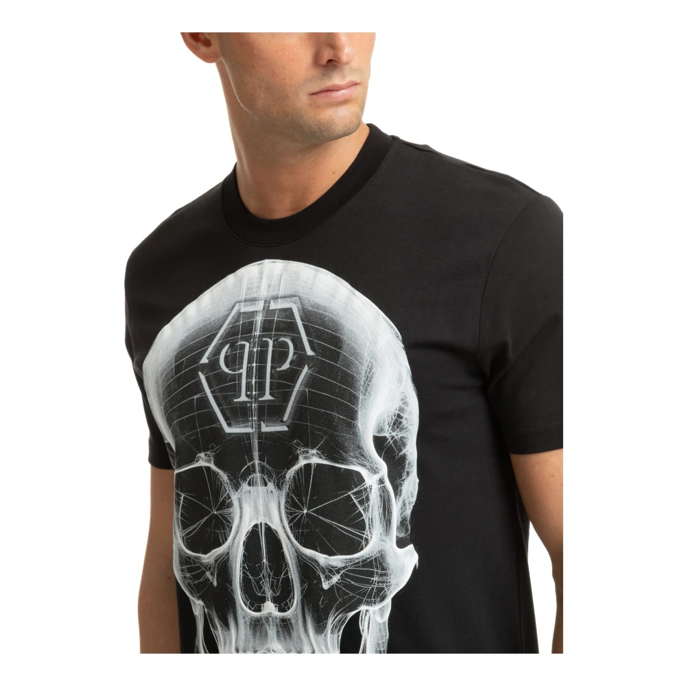 Philipp Plein Skull Patroon Logo T-shirt Black Heren
