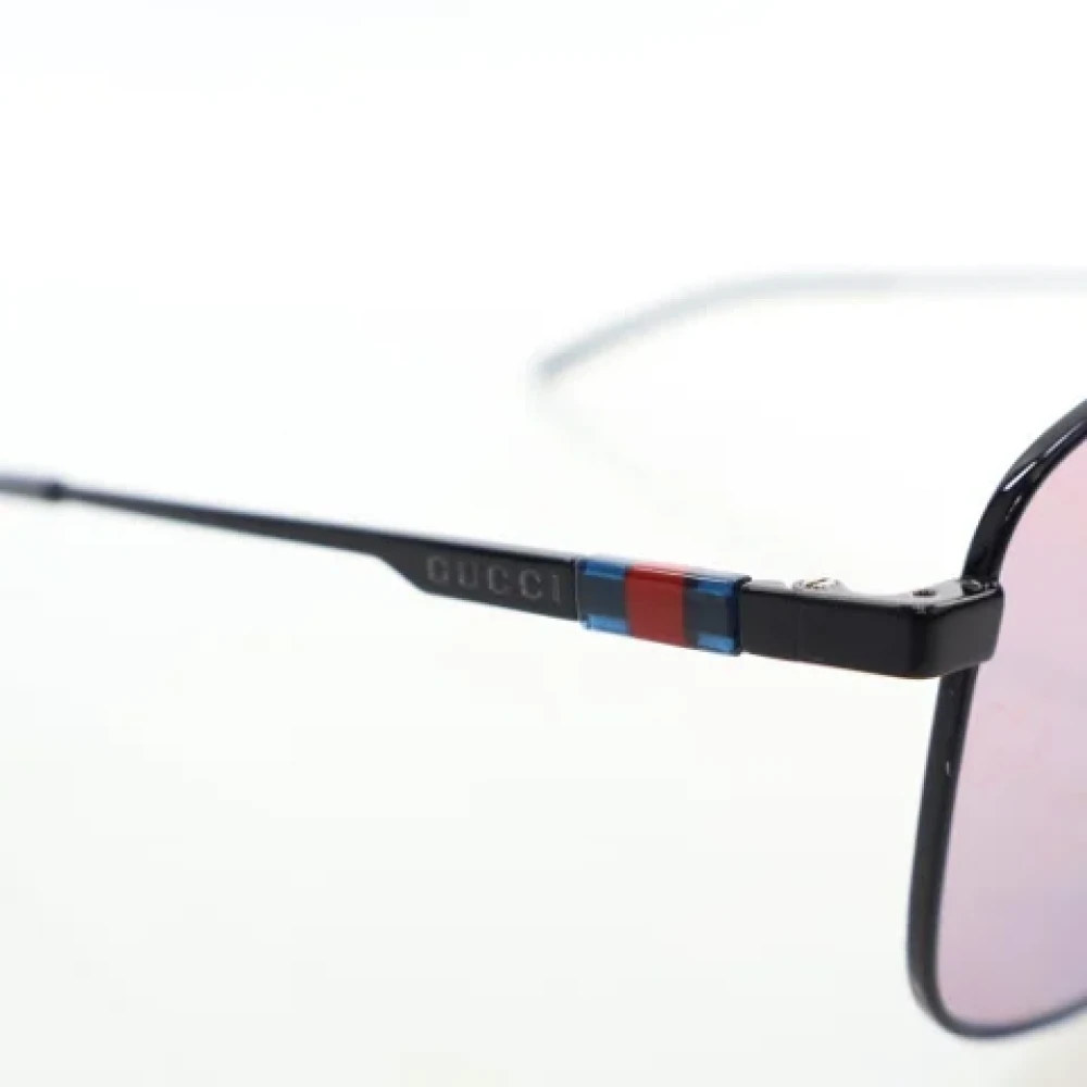 Gucci Vintage Pre-owned Metal sunglasses Black Dames