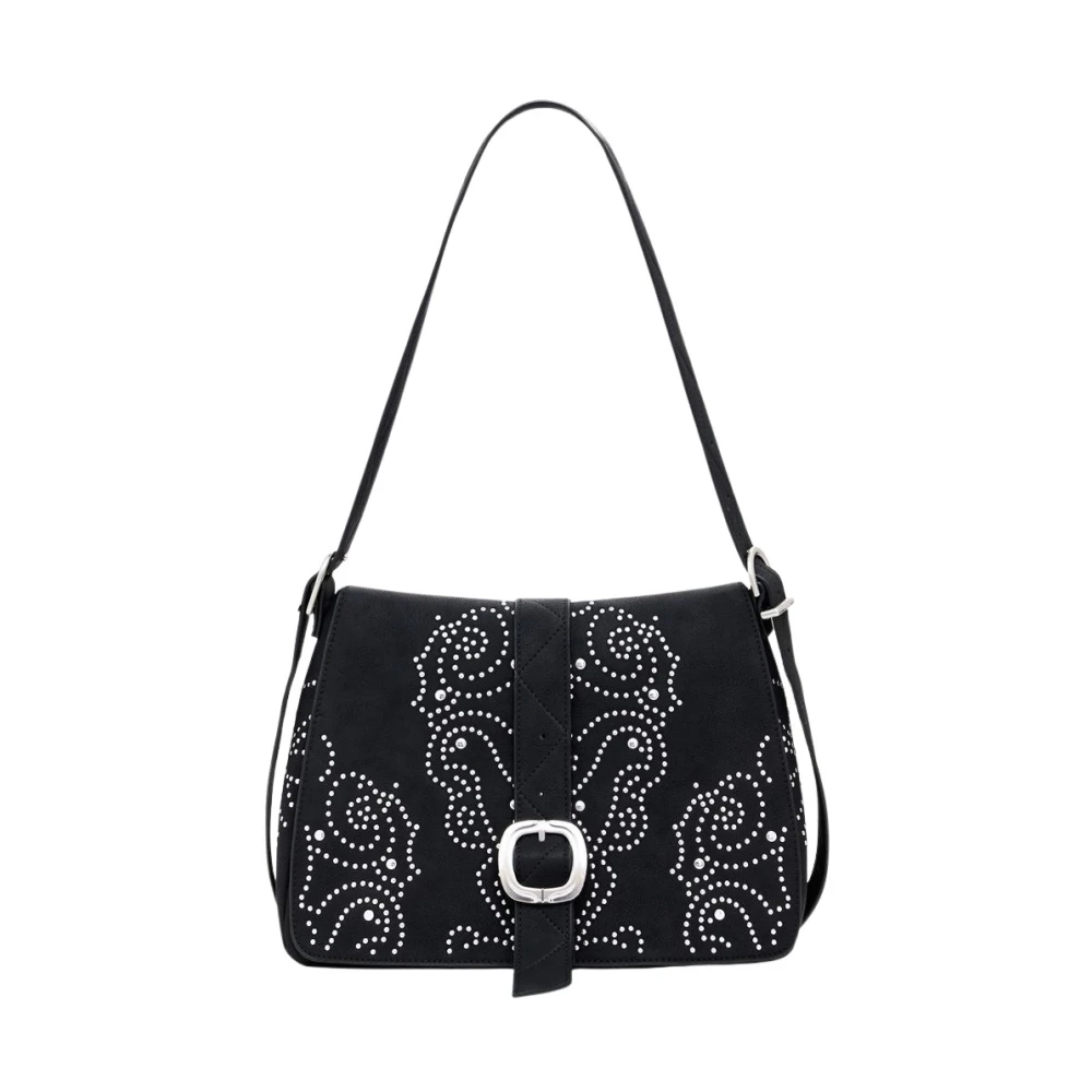 Desigual , Shoulder Bags, Female, Black, One Size, Black Women Handbag Poker Face Posadas - Image 5