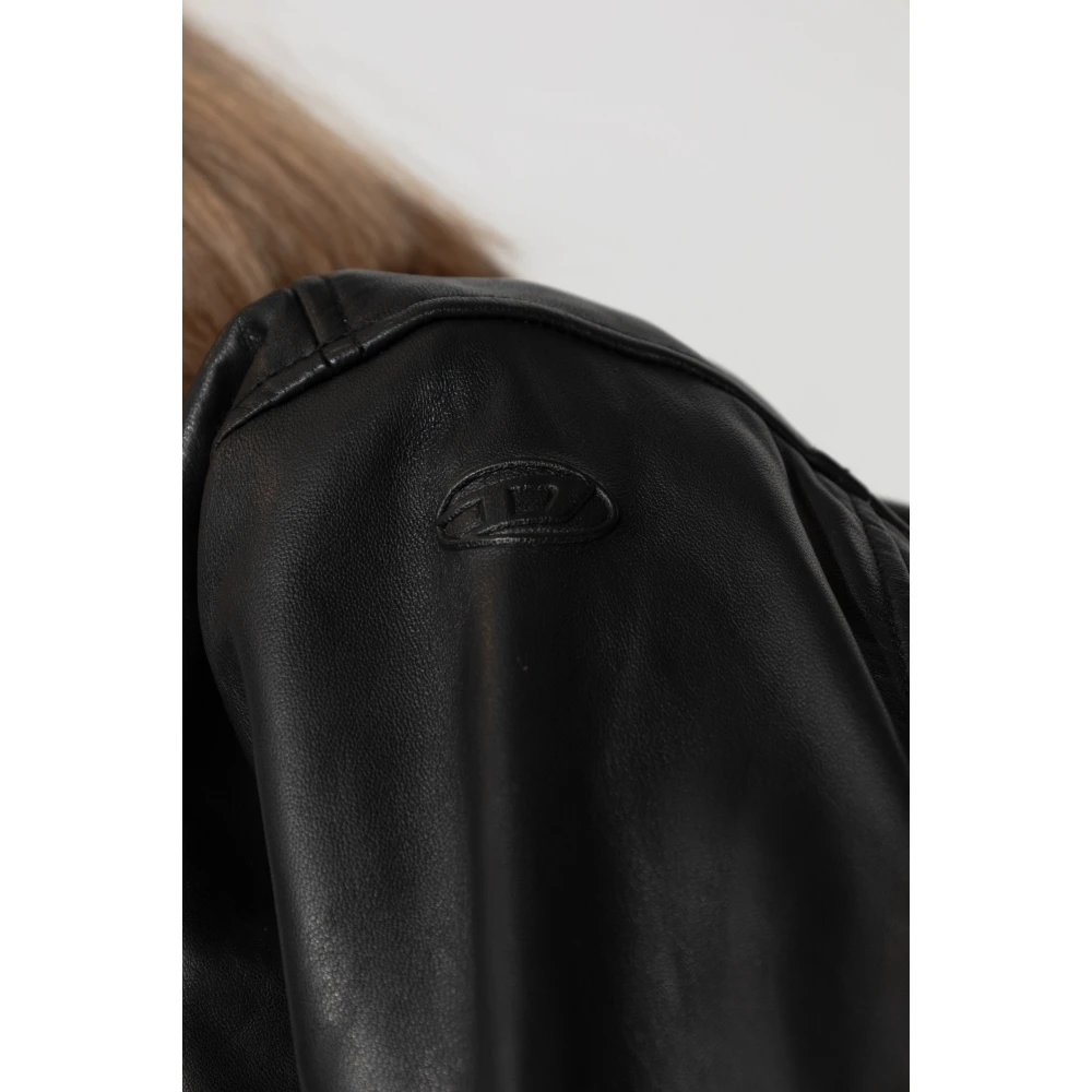 Diesel Leren jas L-Ilyan Black Dames