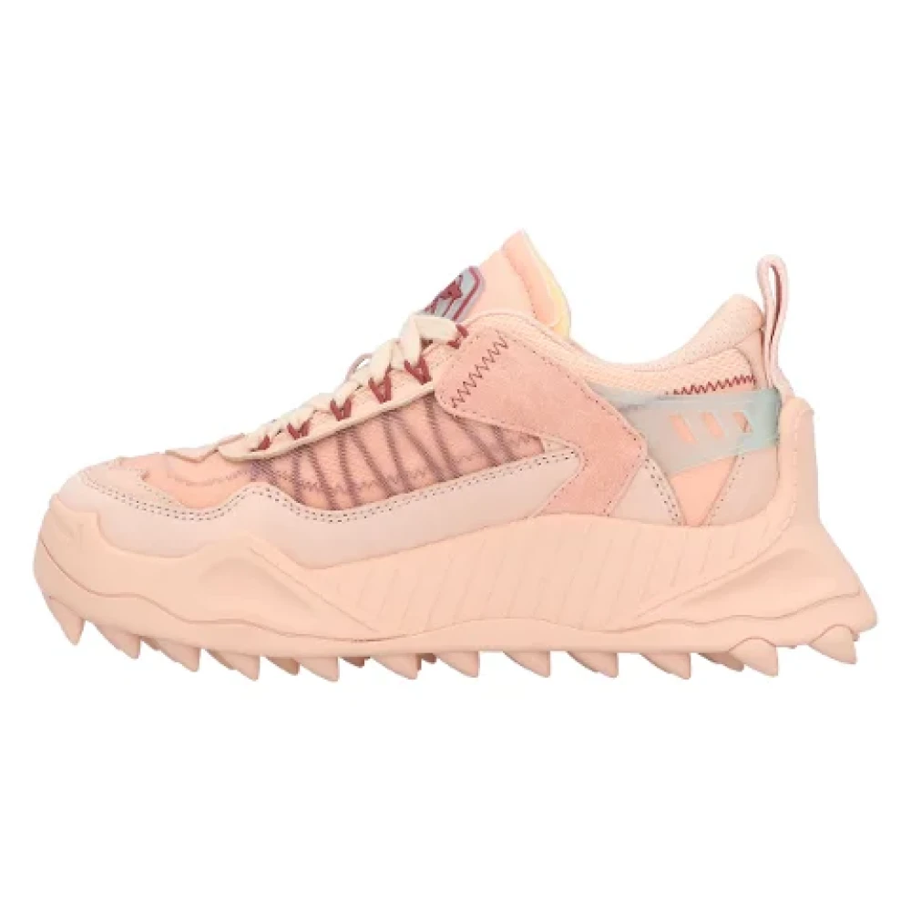 Off White Laeder sneakers Pink, Dam