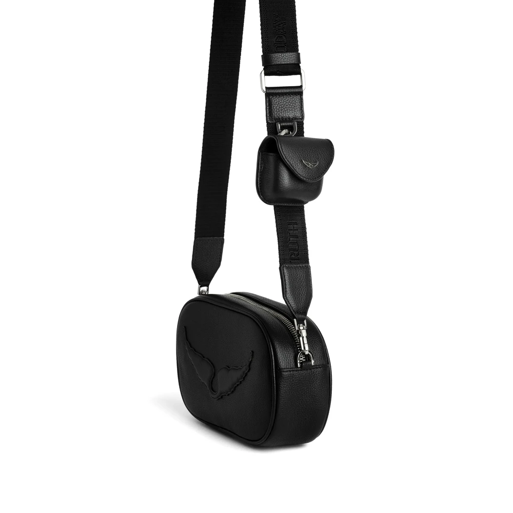Zadig & Voltaire Zwarte Crossbody Tas met Afneembare Pouch Black Dames