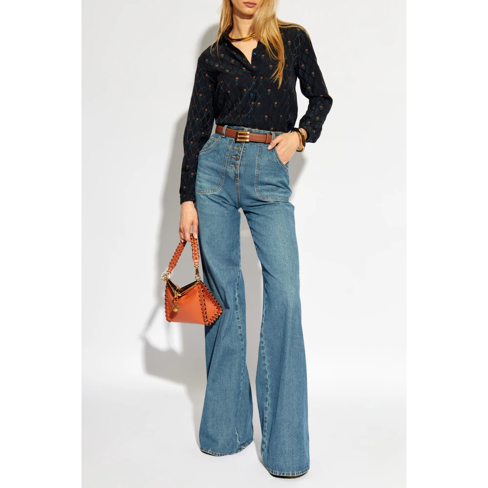 ETRO Bloemenprint overhemd Blue Dames