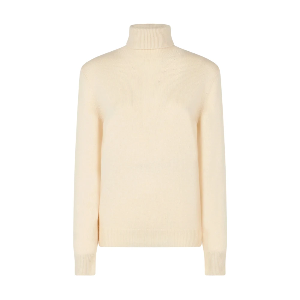 Saint Barth Beige Geribbelde Coltrui Trui Beige Dames