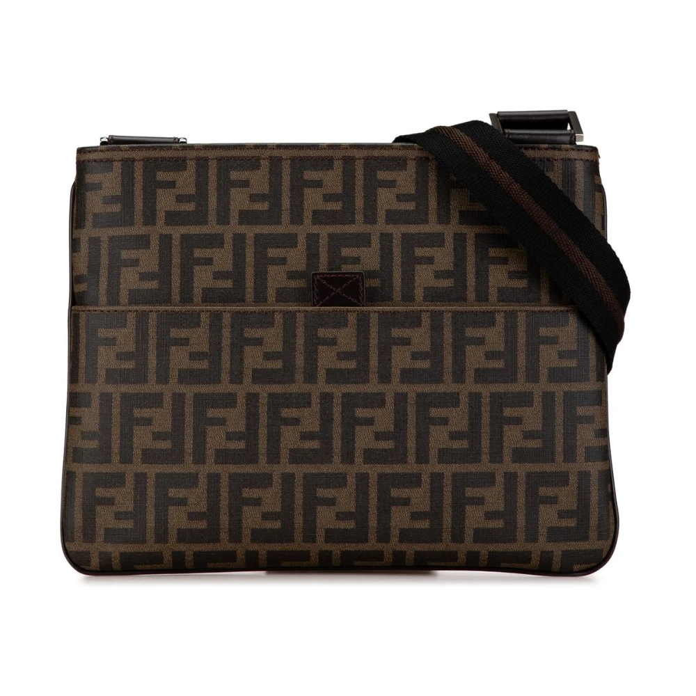 Fendi Vintage Women's Brown Vintage Cross Body Bags, One Size, Pre-Owned Vertical Bag