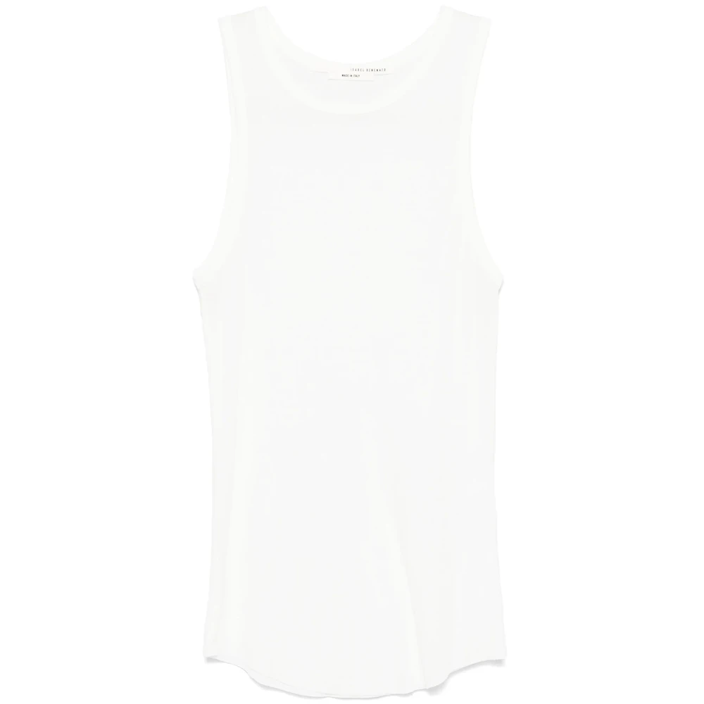 Isabel Benenato Wit Crew Neck Raw-Cut T-shirt White Heren