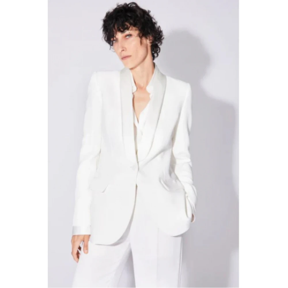 Barbara Bui Witte Satijnen Luxe Mode Vest White Dames