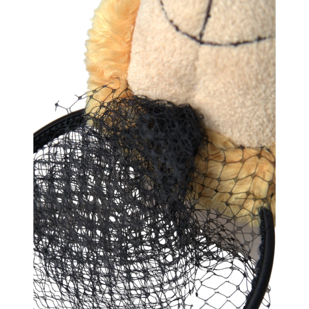 Dolce & Gabbana Bruine Teddybeer Gouden Kristallen Kroon Haarband Diadeem Brown Dames
