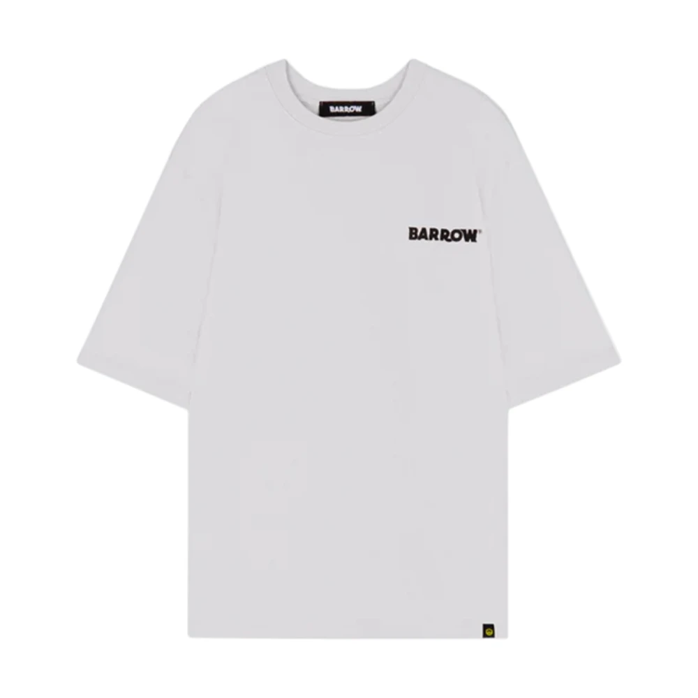 Barrow Witte Crew Neck T-shirt met Smile Logo White Heren