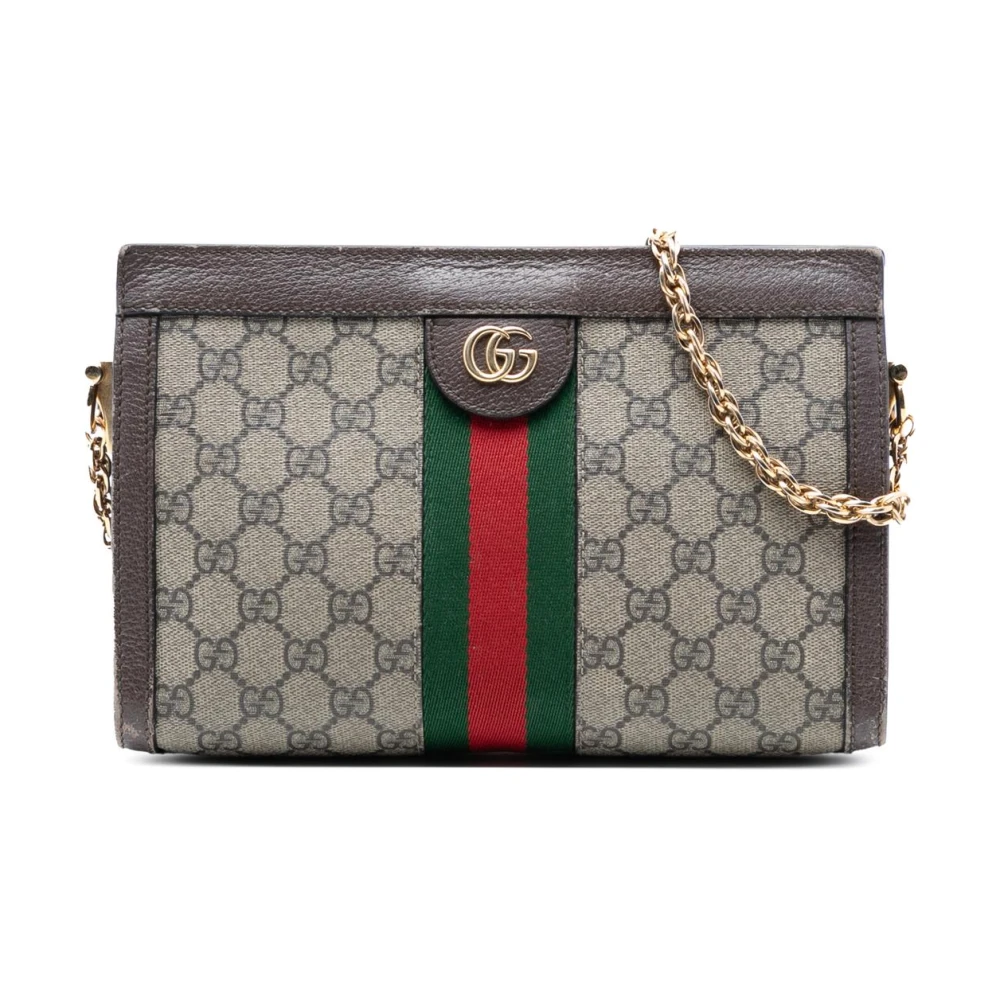 Gucci Vintage Women's Brown Pre-Owned Chain Shoulder Bag