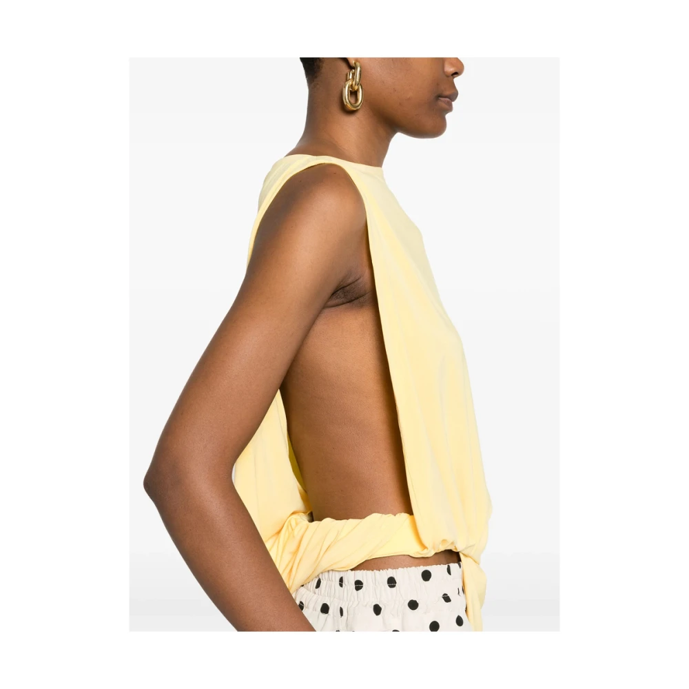 Jacquemus Zonsondergang Gele Twist Detail Top Yellow Dames