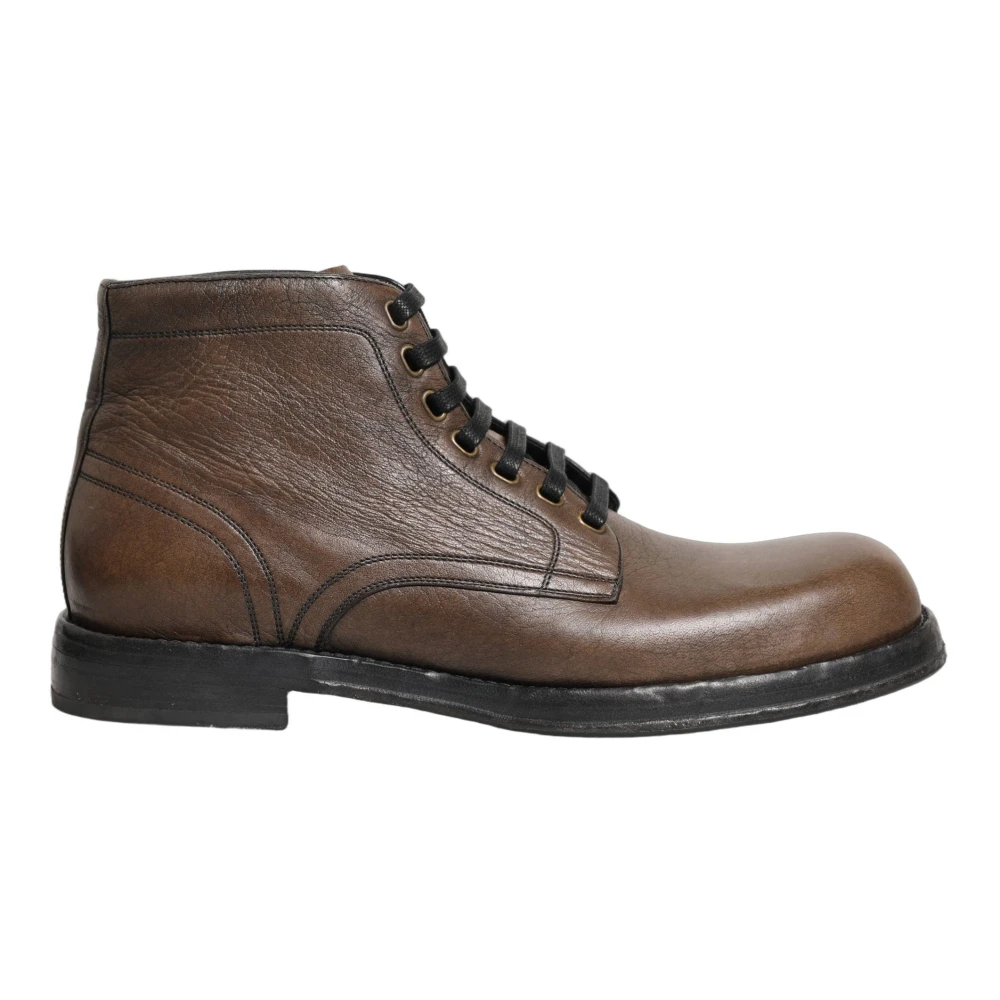 Dolce & Gabbana Men's Brown Lace-Up Boots, 11 Uk, Perugino Ankle Boots
